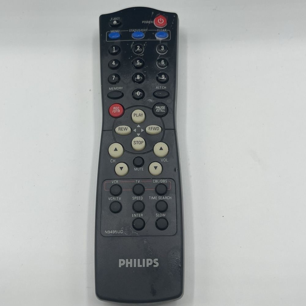 Genuine Philips‎ N9495UD VCR Original Black Remote Control OEM Free Shipping